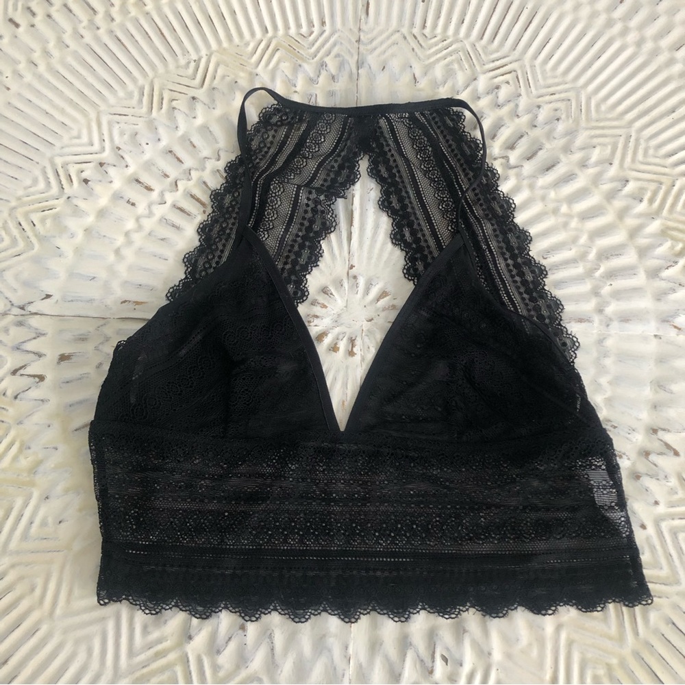 New Leto Collection Patterned Lace Keyhole Bralette Large - Picture 4 of 11